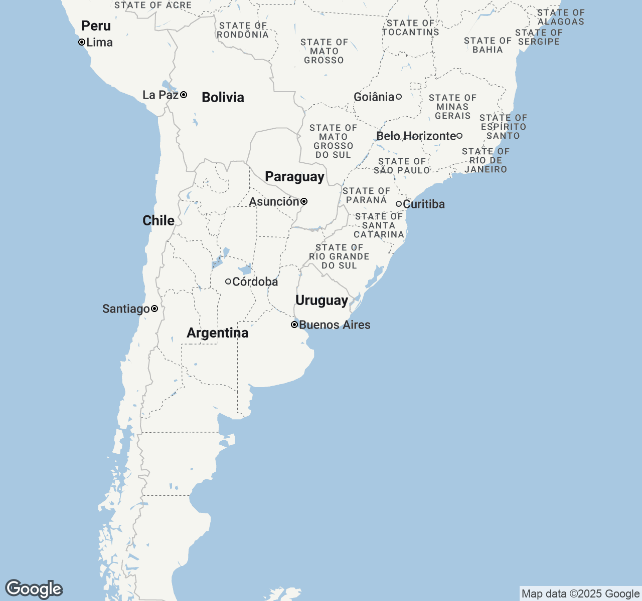 Map of Uruguay